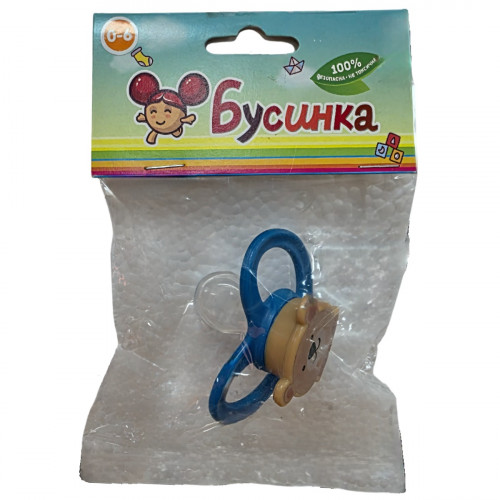 Пустышка силиконовая с прикусом Животные (0-6)