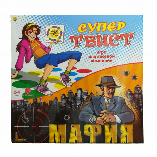 Настольно-напольные игры 2 в 1 "СУПЕР-ТВИСТ+МАФИЯ"